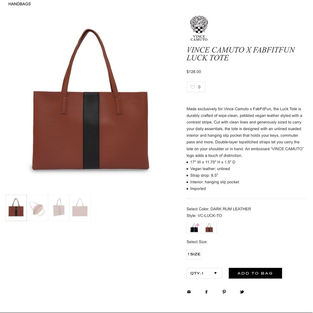 NIB Vince Camuto red dessert small tote/purse